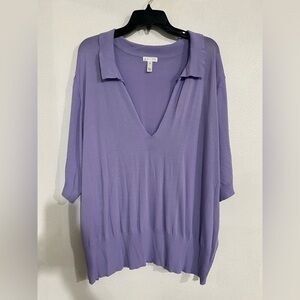 Plus size, Leith knit top short sleeve 4X Lavender